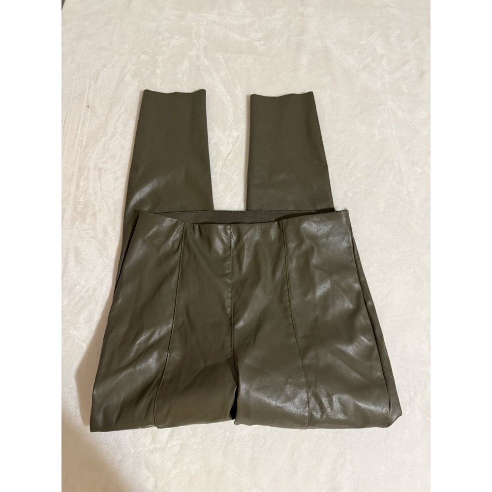H&M High Waisted Faux Leather Women's Pants Size 10 Stretch Waist